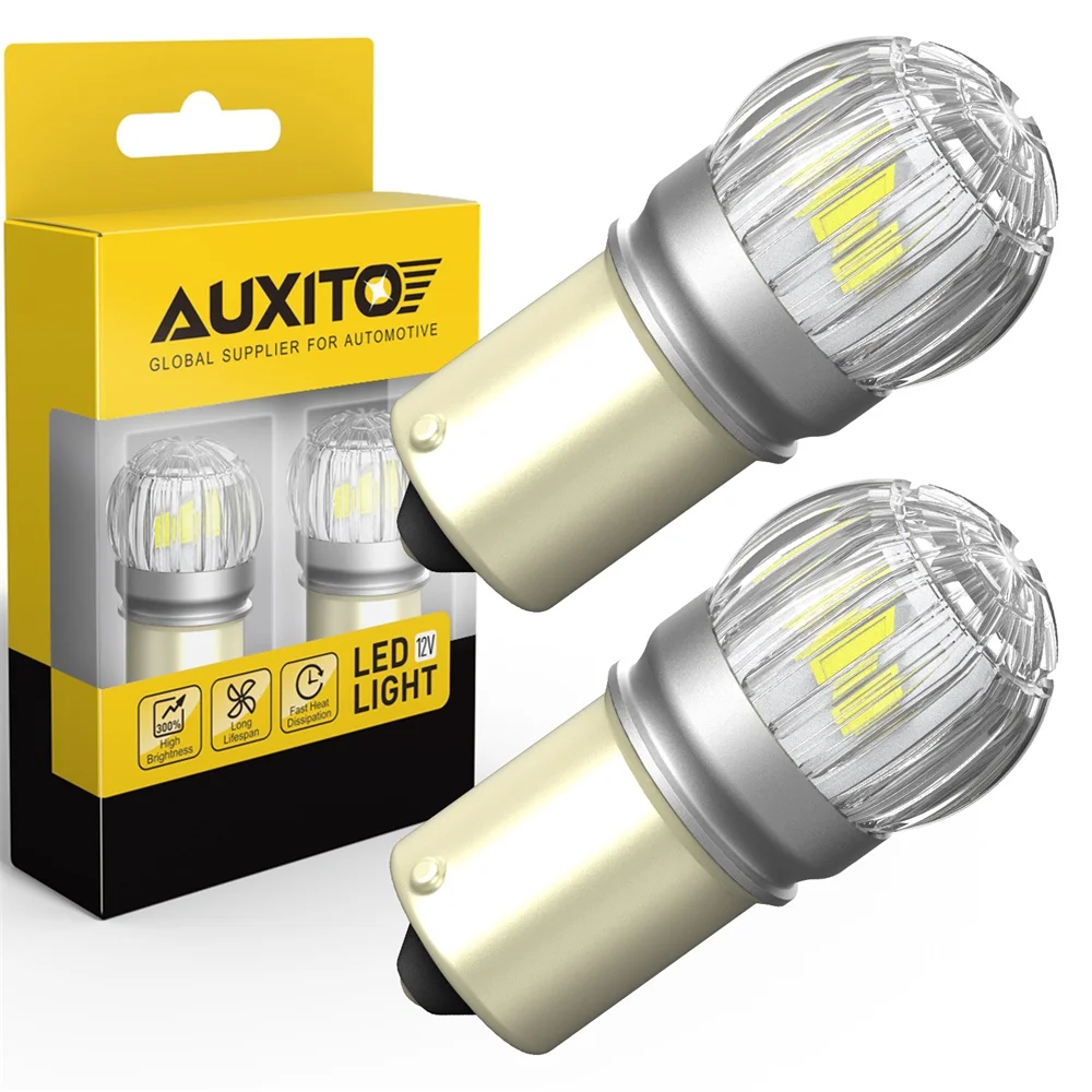 Светодиодная лампа для автомобилей AUXITO 2 шт. BA15S P21W CANBUS 1156 T15 W16 T10 W5W 6000K белые