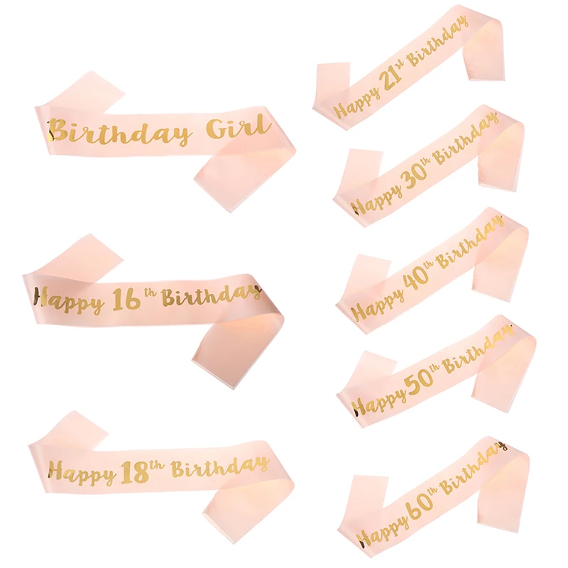 1 шт. 16th 21st 30th 40th 50th 60th Взрослый день рождения девушки женщины с днем атласный пояс