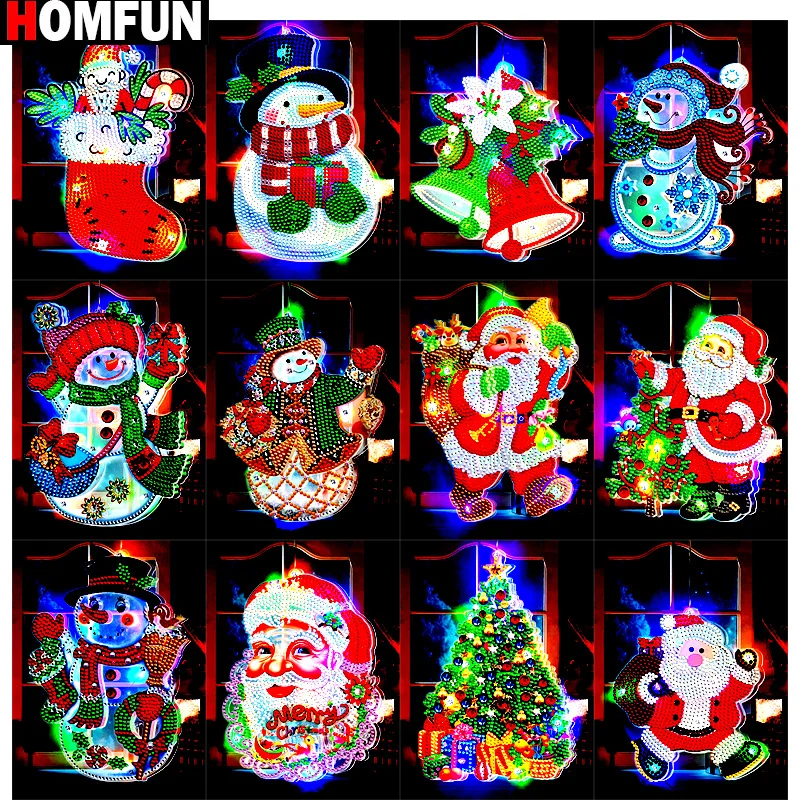 HOMFUNChristmasLEDLampDiamondPaintingDIY5DLightDiamond