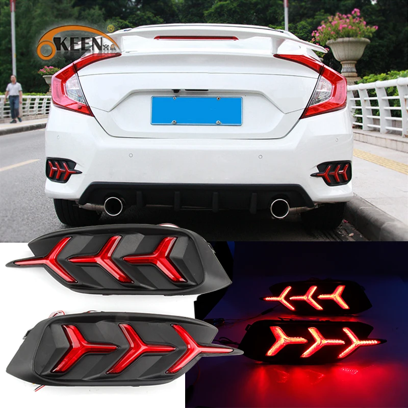 Дневные ходовые огни заднего бампера для Honda Civic 10 2016 2017 2018 2019 2 шт. | Автомобили и