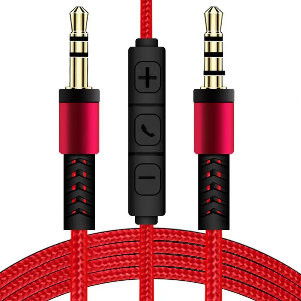 1.2m Audio Cable Gold Plated Plug 3.5mm Aux Cable Volume Control Audio