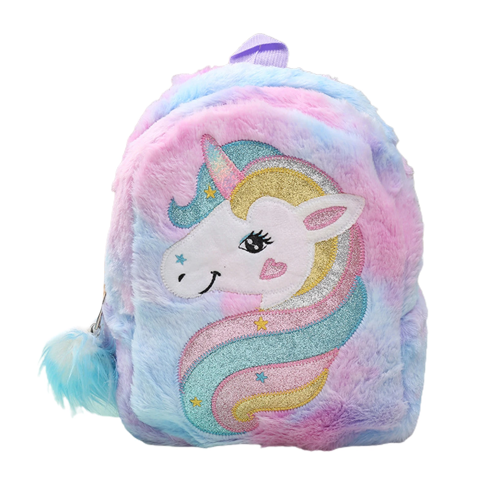 Sunny Rainbow Little White Horse Plush Backpack, Cute Cartoon   Mini Lightweight School Bag for Girls 2022 camera bags stylish Stylish Backpacks