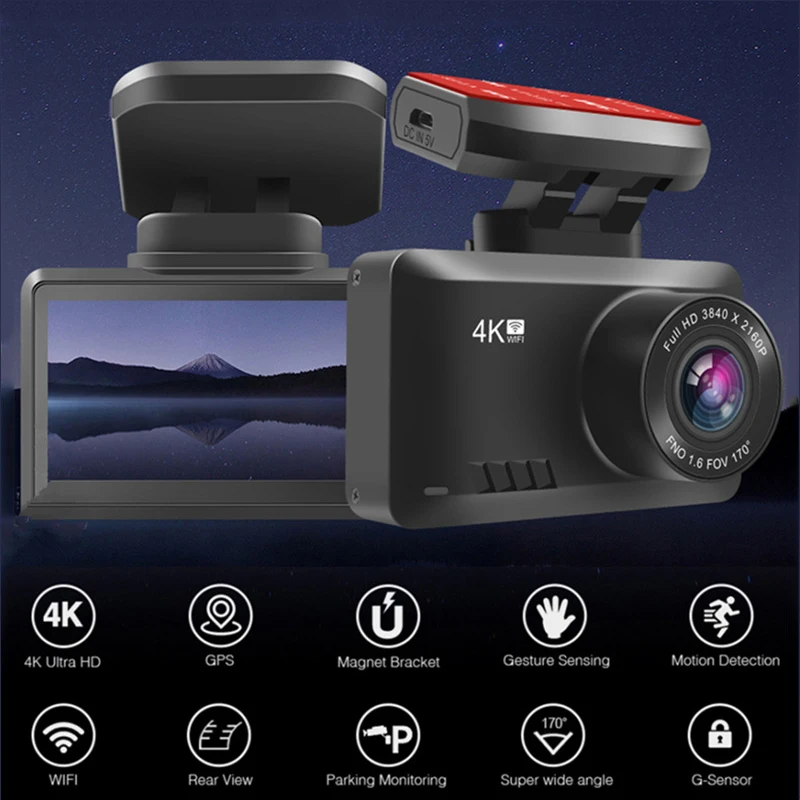 Dash Cam AQV, Dash Cam Front 4k Built-in GPS, SNOY IMX335 Sensor