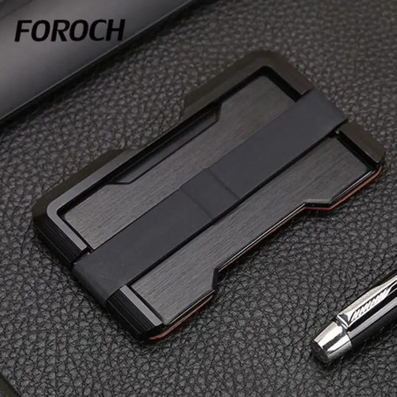 

New Aluminum Wallet With Elasticity Back Pouch ID Credit Card Holder 678 RFID Wallet Automatic Pop up Card Holder ID Card Case