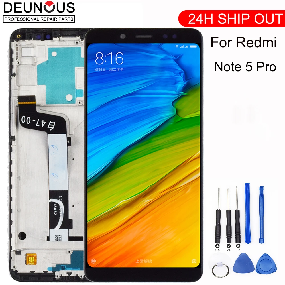 Дешево Новый для Xiaomi Redmi Note 5 Pro ЖК дисплей сенсорный экран панель тест хороший дигитайзер сборка Замена для Xiaomi Redmi Note 5
