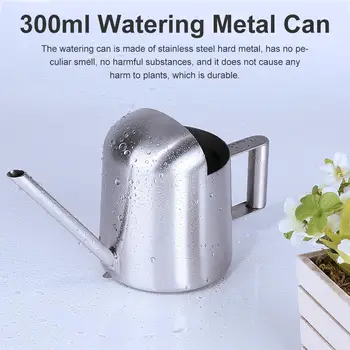 

300ml Watering Metal Can Mini Stainless Steel Watering Can for Indoor Office Plants