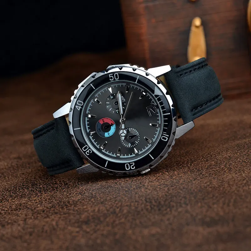 BISONSTRAP Watch Strap 14mm~24mm Retro Crazy Horse Leather Watchband with Black Buckle Replacement Band for Men and Women