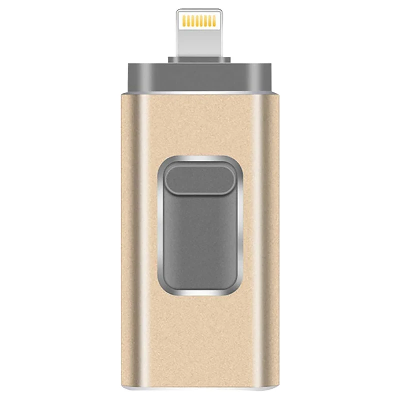 Флеш-накопитель 128 Гб 64 ГБ 32 ГБ 16 ГБ флеш-накопитель USB 3,0 OTG iFlash drive HD USB флеш-накопители для iPhone 7 iPad iPod iOS Android Phone - Цвет: Gold