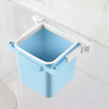 

Wall Mounted Folding Waste Bin Cabinet Door Hanging Trash Can Garbage Car Trash Can Foldable Cleaning Tool Kitchen Accessories