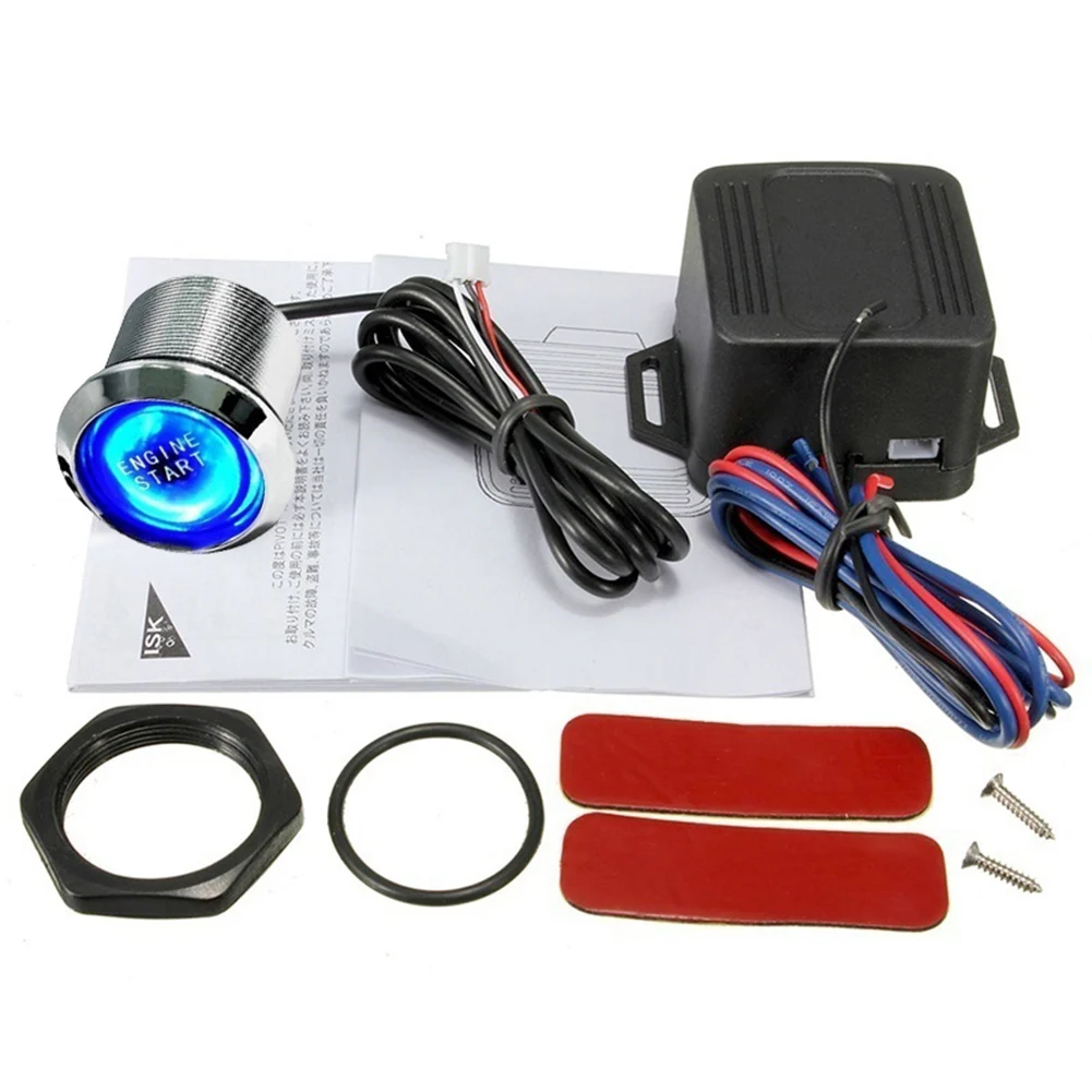  Car Engine Push Start Button RFID Engine Lock Ignition Keyless Entry System Door Push Button Tactil