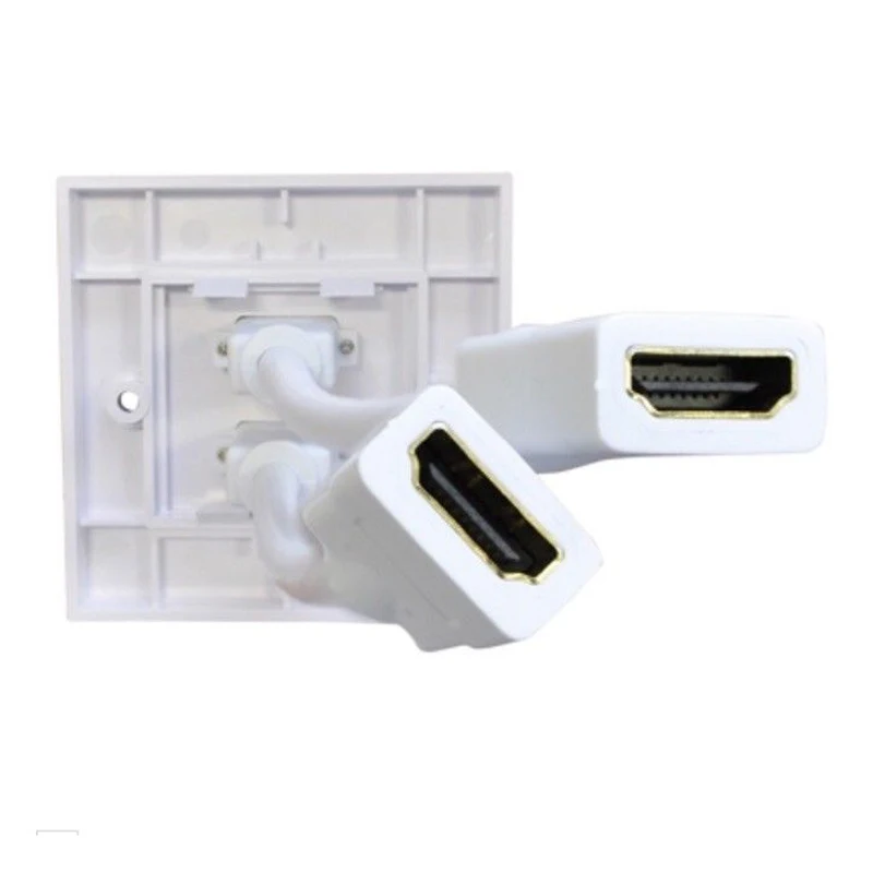 Двойная Лицевая панель HDMI настенная розетка с 2 портами для встроенных