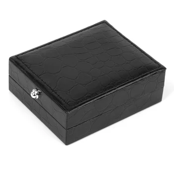 

Black PU Leather Tie Clip Cufflinks Storage Gift Box Case Display Showcase