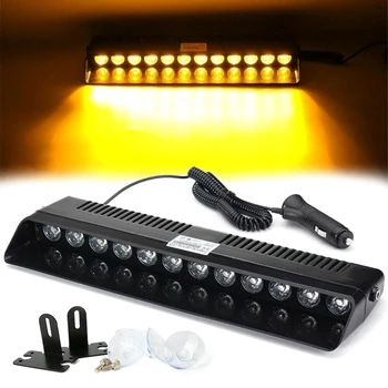 

Car Windshield LED Strobe Lights Flashing Dash Emergency Lamp Amber Warning 12V