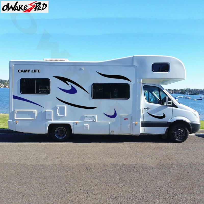 

Sport Stripes Styling Motorhome Caravan Travel Trailer Camper Decor Sticker Graphics Kit Vinyl Decals Car Accessories Stickers