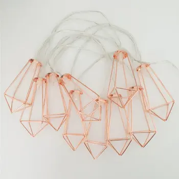 

10 LED Light 2M String Wrought iron diamond Lamp Battery Operated Copper Wire Christmas Decor Light for Home Wedding Party