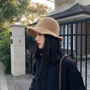

Fisherman Hat Ladies Autumn Ins Internet Celebrities Basin Hats Sunscreen Caps Winter Cotton Solid Color Female Bucket Hat