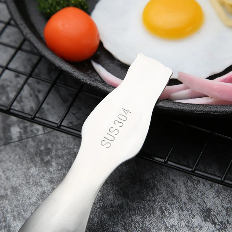 Small Spoon 304 Stainless Steel Portable Cute Bear Pattern Dessert Fork For Children Cutlery Engraving Spoon Sets