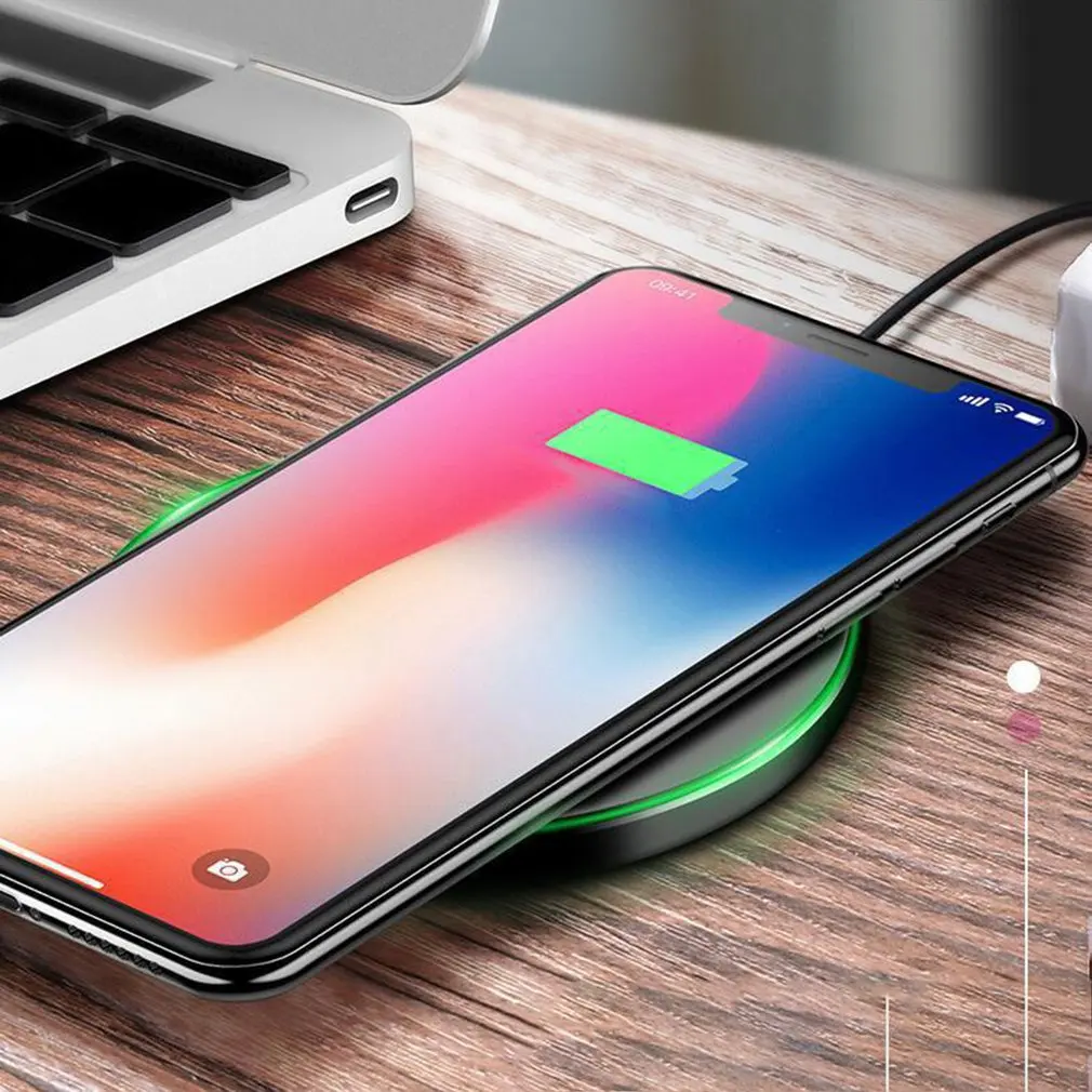 Qi металлическое Беспроводное зарядное устройство для iPhone настольное беспроводное быстрое зарядное устройство для samsung