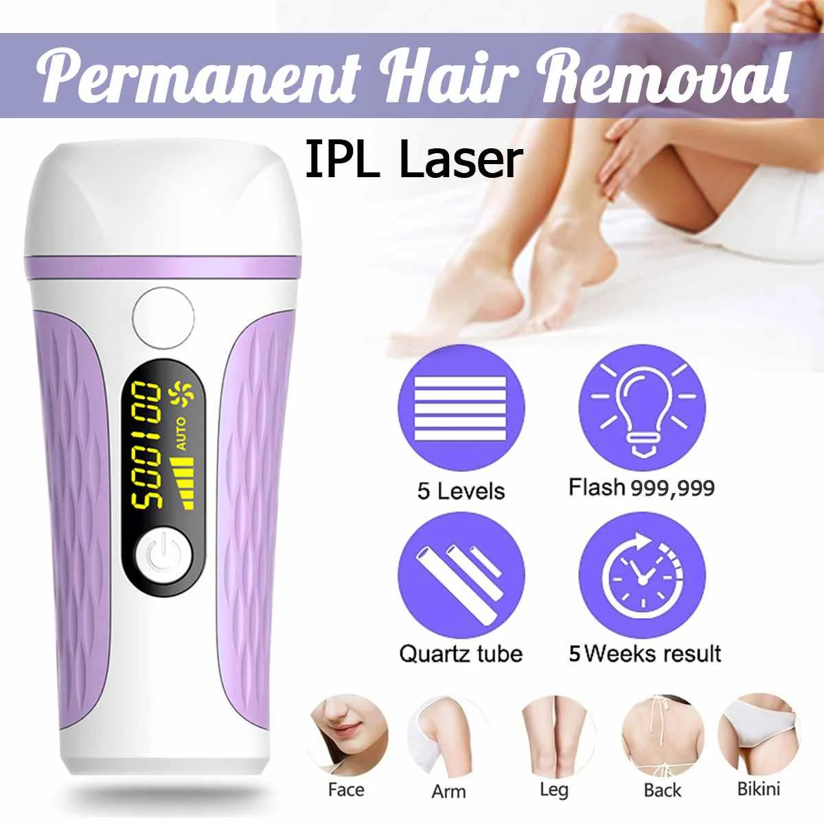 

999900 Flash IPL Hair Removal Epilator Laser Permanent Painless Epilator Machine For Face Body Bikini Hair Remover Machine