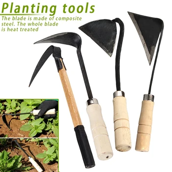 

Hand Plow Wooden Short Handle Hoe Korean Style Traditional Garden Digger Tool for Better Home Garden KSI999