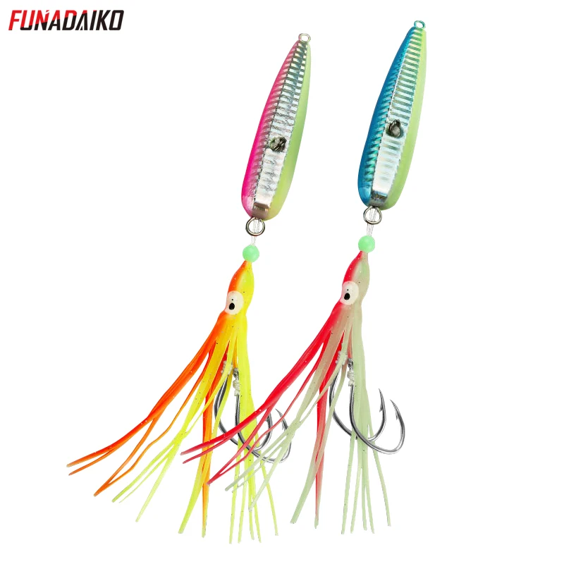 

FUNADAIKO Inchiku slow jig jigging lure metal jig fishing squid Lead head baits Swim Bass Fly Jig Rubber Lure kabura 200g 300g