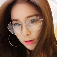 Винтажная круглая металлическая оправа, стиль колледжа, прозрачные линзы, оправа для очков, синий светильник, защита для глаз, для мобильного телефона, игры