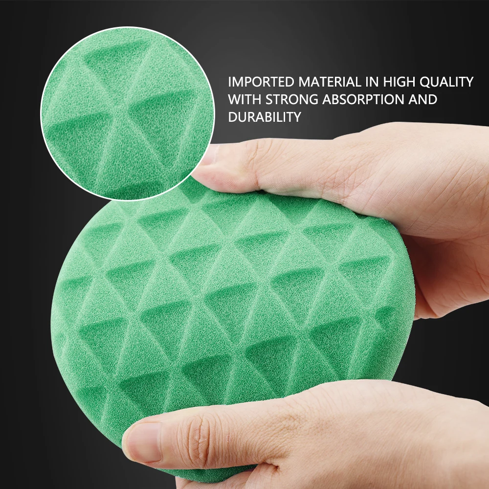 (Single Sale) SPTA 5"(125mm)/6"(150mm) Round Triangle Waxing ing Sponge Pad Polishing for Car RO/DA Machine Auto Care