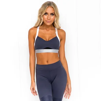 women yoga set elastic leggings tigths padded yoga top bra running jogger fitness gym workout outfit set sportswear tracksuit 2