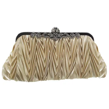 

2019 Pleated Evening Mini Satin Bag Wedding Lady Chain Handbag Women Girl Shoulder Bags Clutches Bridesmaid Messenger Luxury