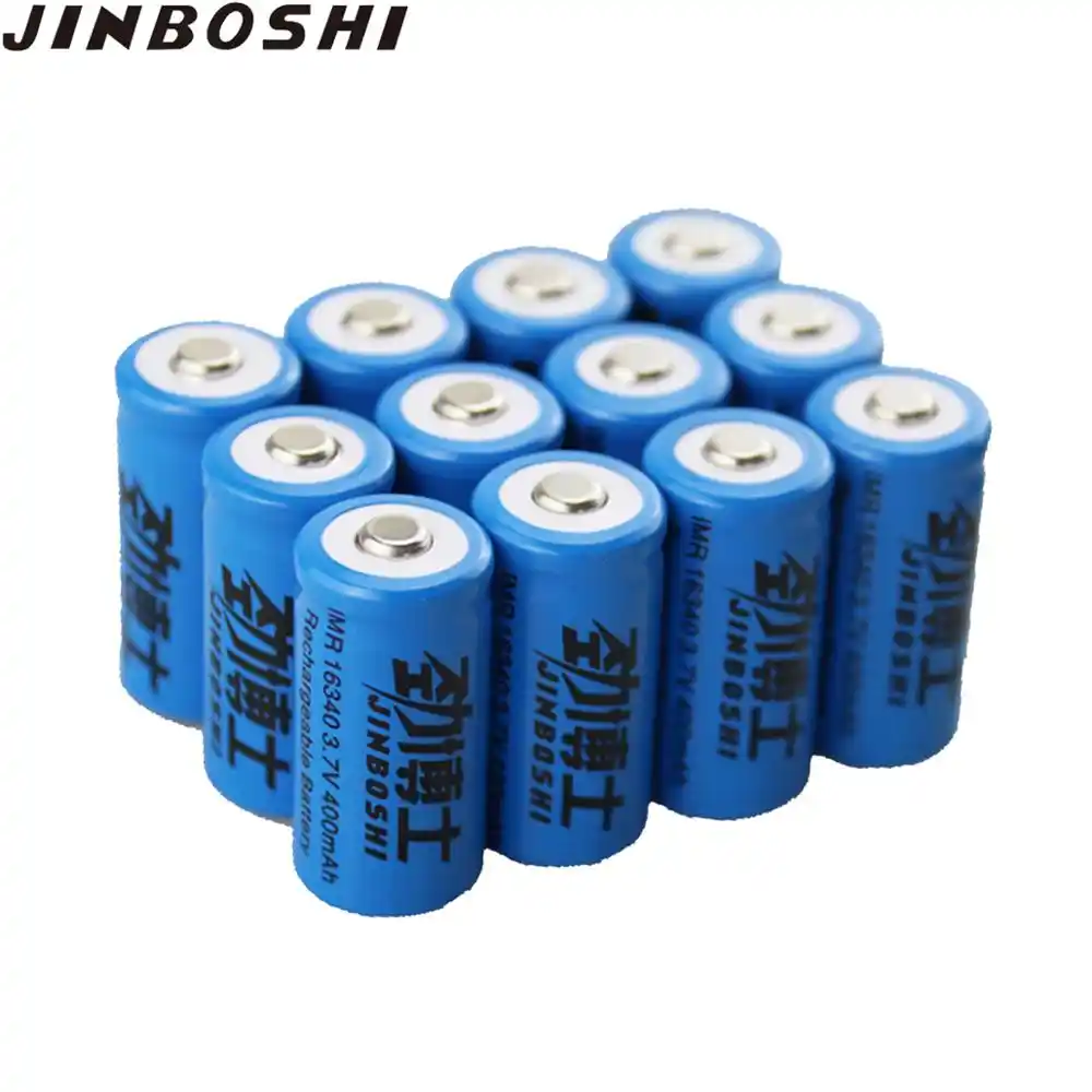 12pcs 400mAh 16340 Battery RCR123A 3.7V 