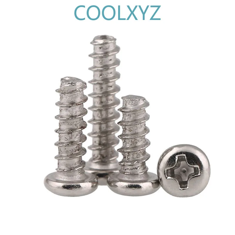 Viti Autofilettanti A Testa Piatta Con Testa Piatta Philips Pb M2.6M3M3.5M4 Viti Autofilettanti A Testa Piatta A Croce Tonda In Nichel 50/200Pcs