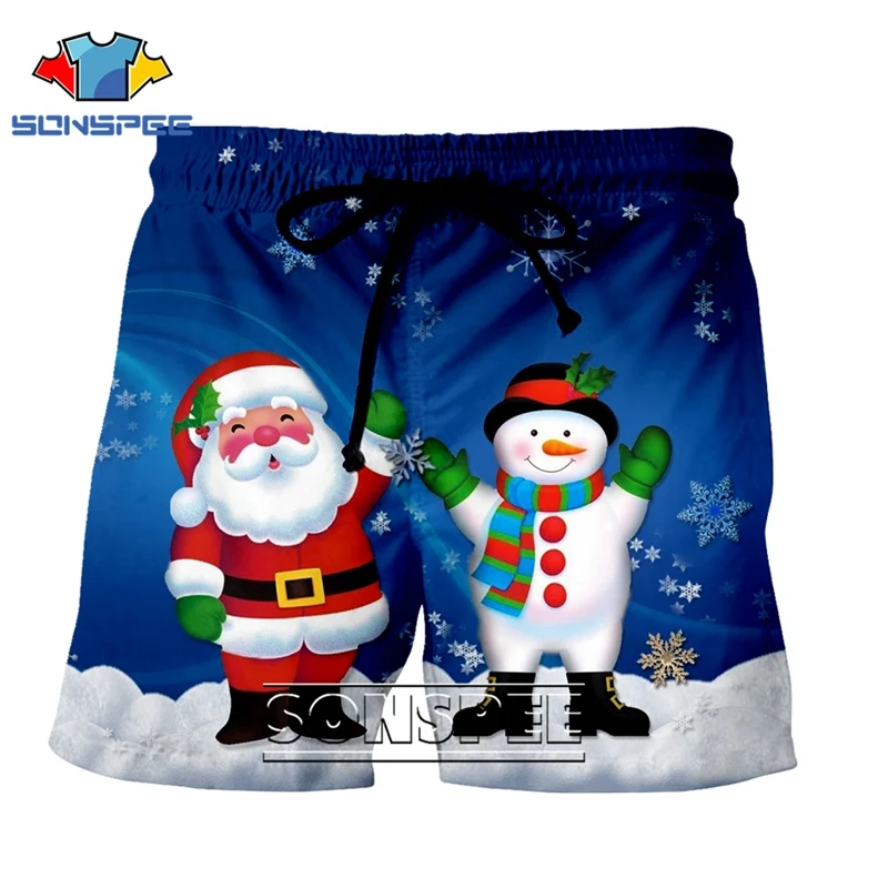 8 Fashion punk xmas shorts casual anime men women Christmas leisure streetwear shirt sports Harajuku Beach Santa Claus Sweatpants - Цвет: 8