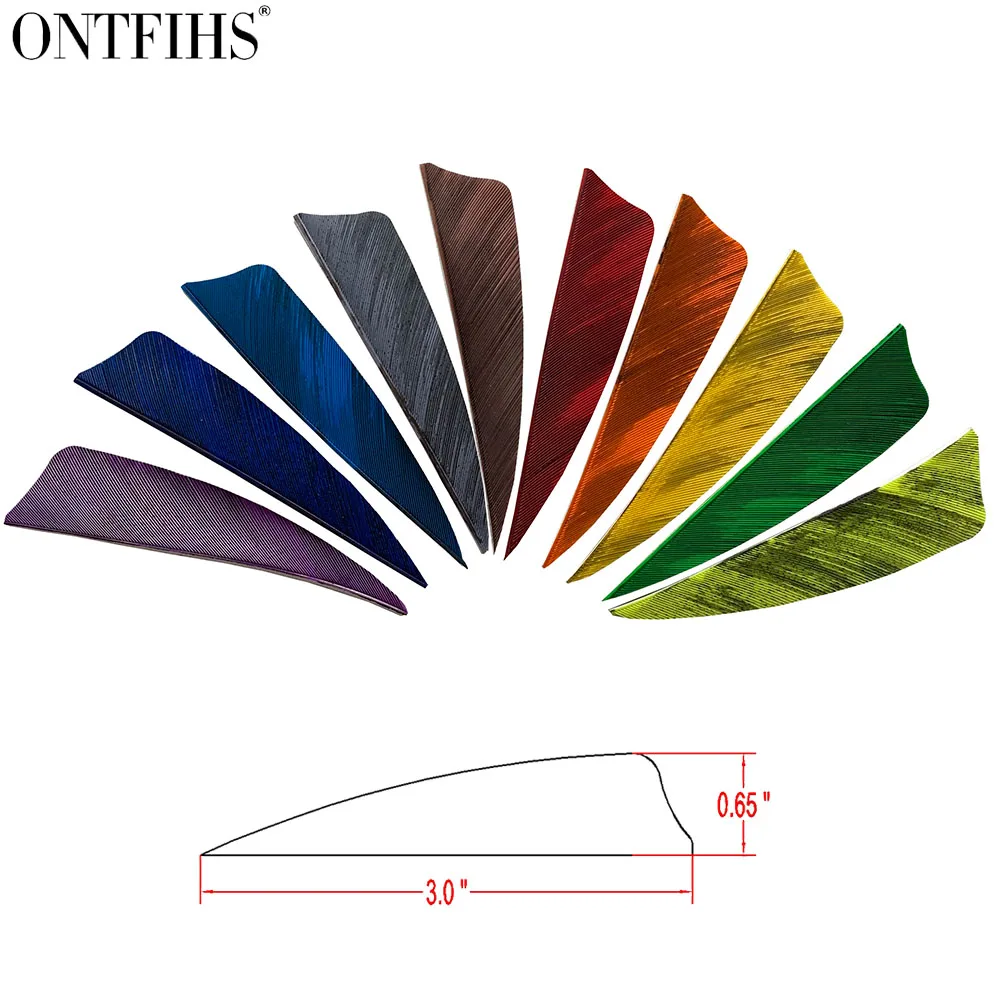 

24 Pcs ONTFIHS 3 Inch Hunting Arrow Feather Ink Painting Fletching Shield Cut Feather for Arrows Vane Archery Accessories Fletch