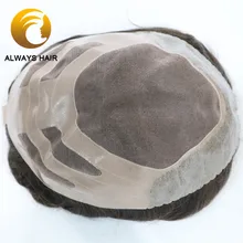 Полу качество хорошее-моно& ПУ мужской парик прочный Бонд мужские s человеческие волосы парик 6"