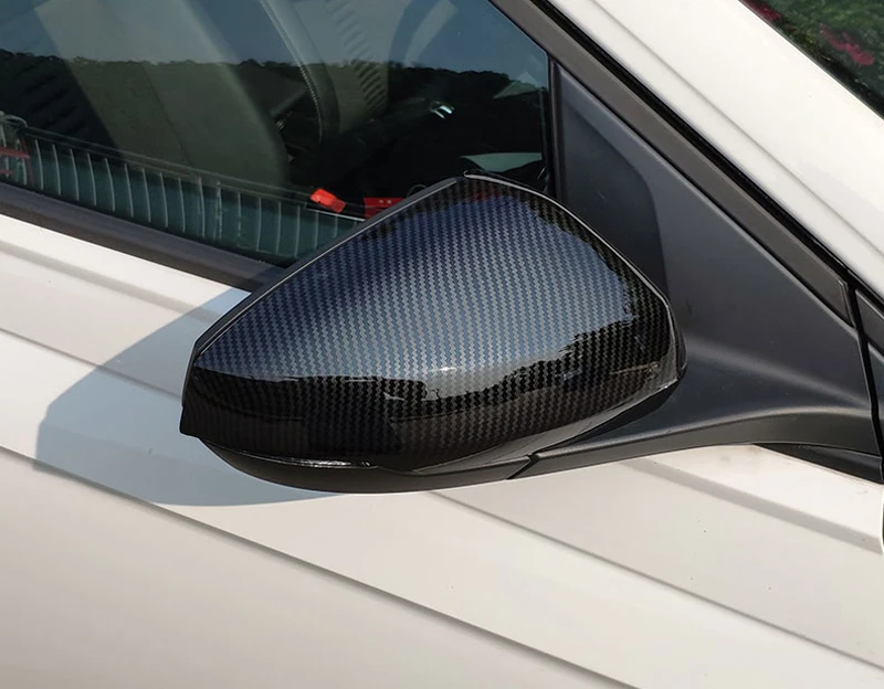 Подходит для Volkswagen Polo MK6 автомобильный Стайлинг ABS черная крышка зеркала боковой двери отделка 2 шт. авто аксессуары - Название цвета: Carbon Fiber Look