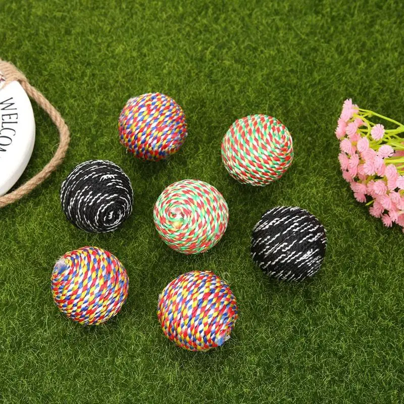 6 шт. Pet Chews игрушка для кота веревка мяч кошки котенок Чистка коготь моделирование шлифовальный коготь интерактивные игрушки Случайная