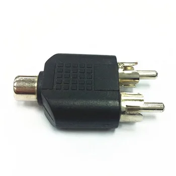 

3.5 Female to Dual 2RCA Male Jack Y Splitter Audio Adapter Converter Black Designed wear resistance