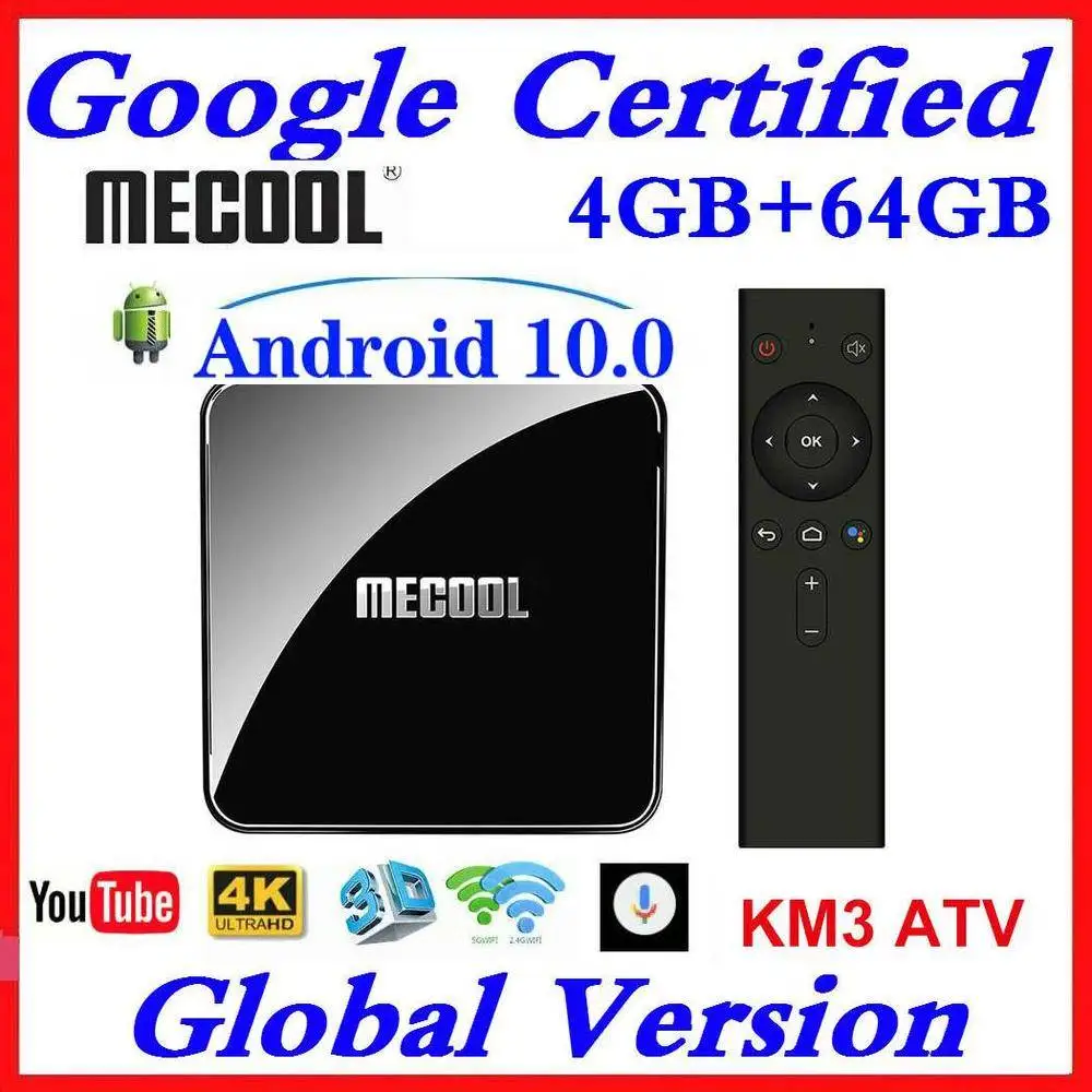 Mecool KM3 ATV KM9 PRO TV BOX Android 10 0 Google Сертифицированный S905X2 4 к HD медиа плеер 2 4/5G WiFi Smart