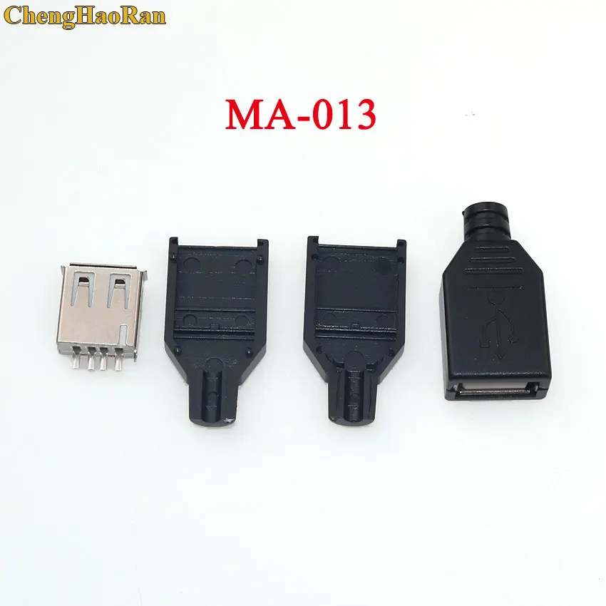 MA-013 ChengHaoRan 100 набор типа A Мужской Женский USB 4 контактный разъем пластиковая крышка type-A DIY наборы usb 2,0 jack - Цвет: MA-013
