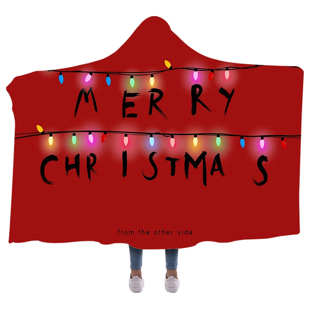 Теплое одеяло с капюшоном для рождественской елки, костюм Санта-Клауса, мягкий пушистый плащ с капюшоном для детей и взрослых, вечерние костюмы для костюмированной вечеринки