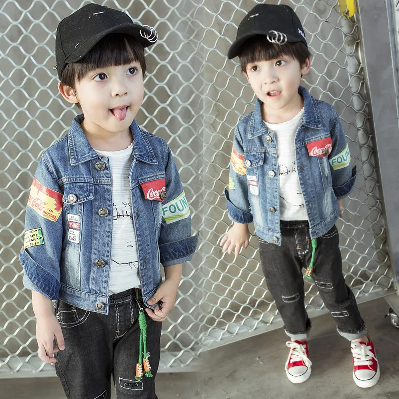 

Boys' Denim Jacket 2018 New Style Spring Clothing Spring And Autumn Jacket Casual Children Childrenswear Little Boy Korean-style