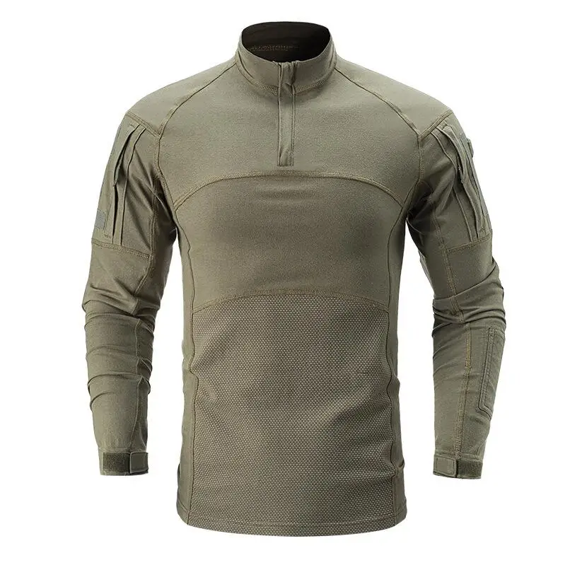army green Военная Униформа Для мужчин s камуфляж тактический футболка, брендовая детская футболка с длинными рукавами хлопковые дышащие боевой Frog рубашка Для мужчин тренировочные футболки S-3XL - Цвет: army green