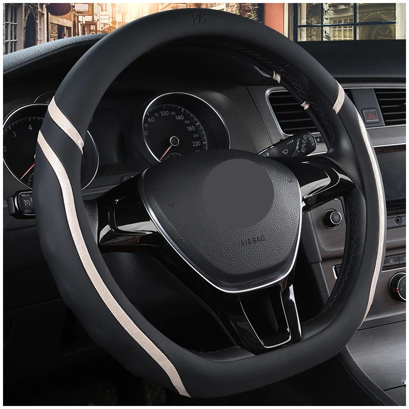 D форма Чехол рулевого колеса автомобиля для Nissan Rogue Sport Hybrid Qashqai для Volkswagen Tiguan VW Passat Jetta для Citroen C3-XR