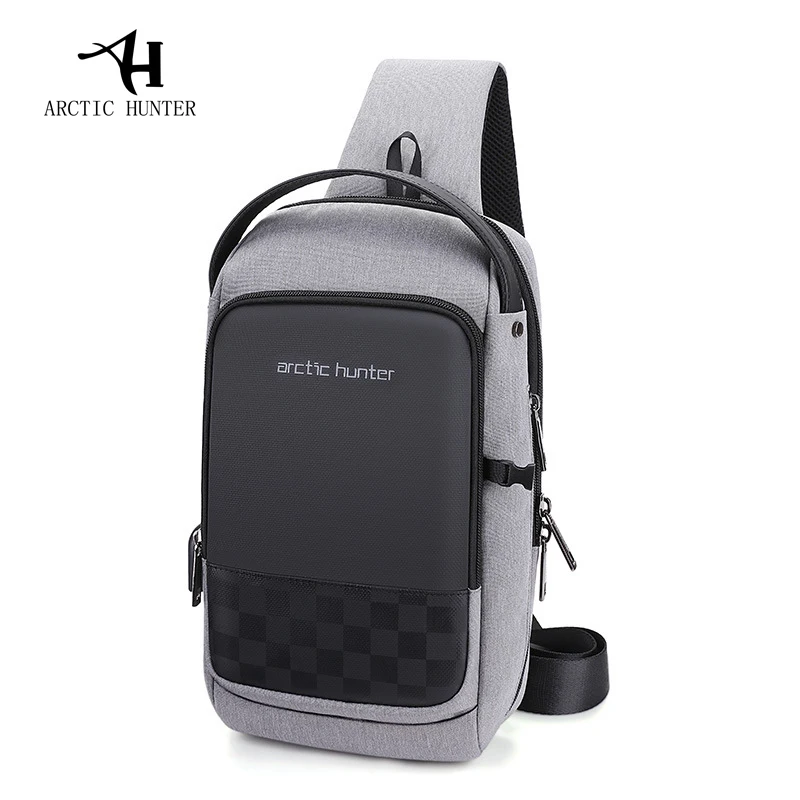 ARCTIC HUNTER мужская сумка через плечо зарядка через usb слинг через плечо сумка через плечо Водонепроницаемая короткая дорожная Ipad сумка для мобильного телефона для мужчин - Цвет: Серый