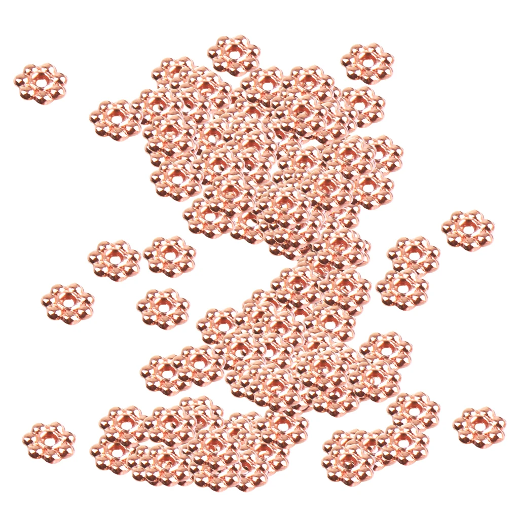 Approx. 500 pieces/ Lot Rose Gold Cute Daisy Flower Spacer Beads 4mm Jewelry DIY Findings Loose Beads