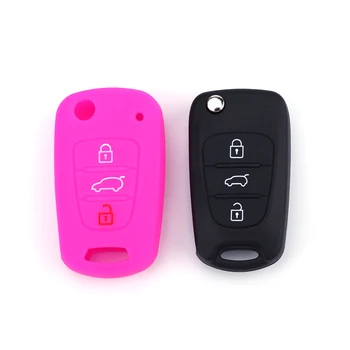 

Hot Sale Colorful Made in China Dustproof Soft Remote Silicone Car Key Cover Case Protect for 3 Buttons Car Flip Key Accessories