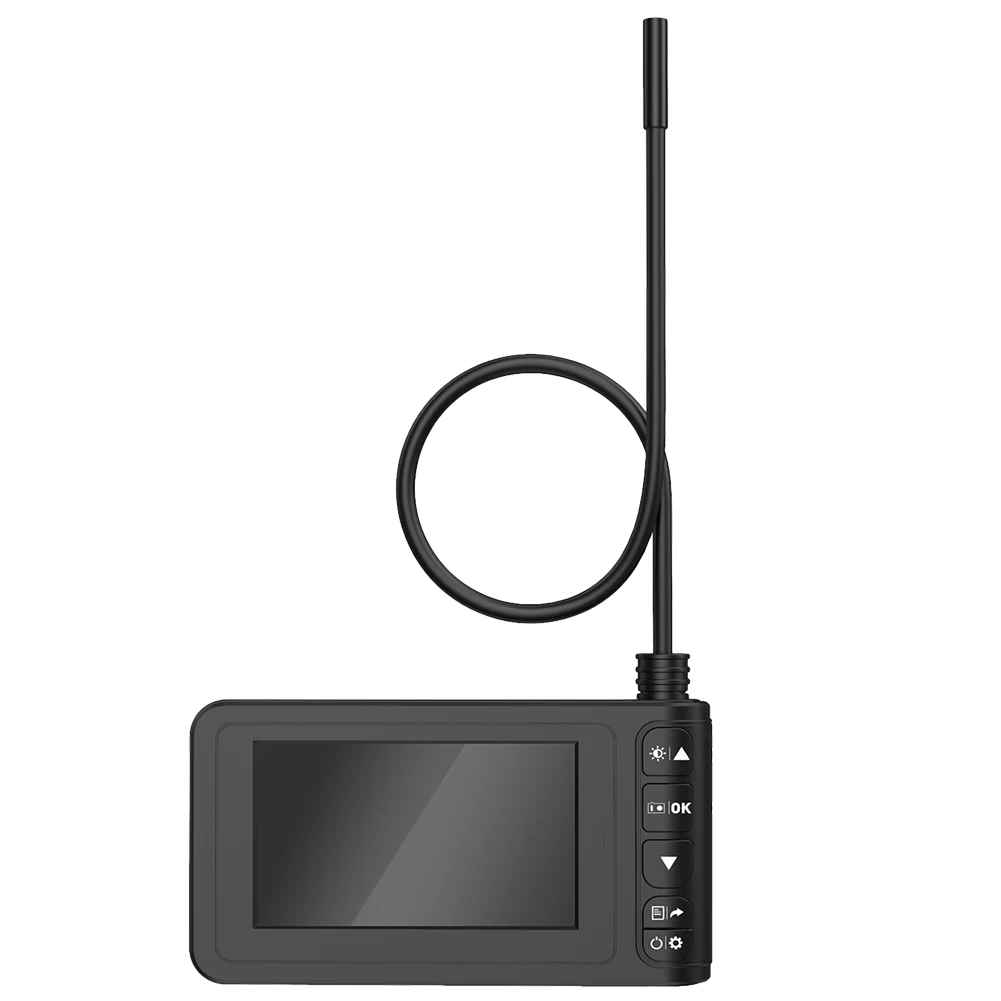 Черный Industrial Endoscope Handheld 4.3inch LCD Screen Borescope High Definition 1080P Pipe Inspection Camera with LED Light J - Цвет: Черный