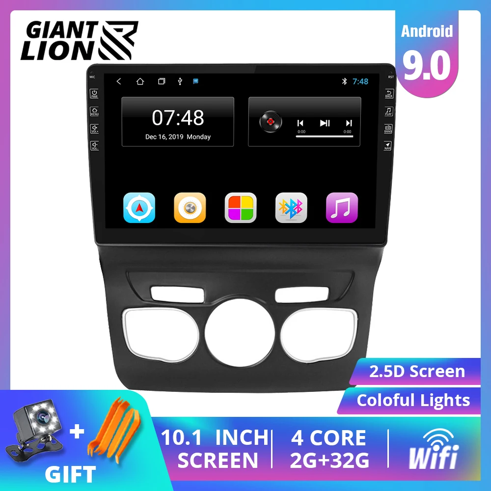 

2.5D IPS 10.1'' Touchscreen 2din Android 9.0 GPS Navigation System Wifi Bluetooth Car Radio For 2013 2014 2015 2016 Citroen C4