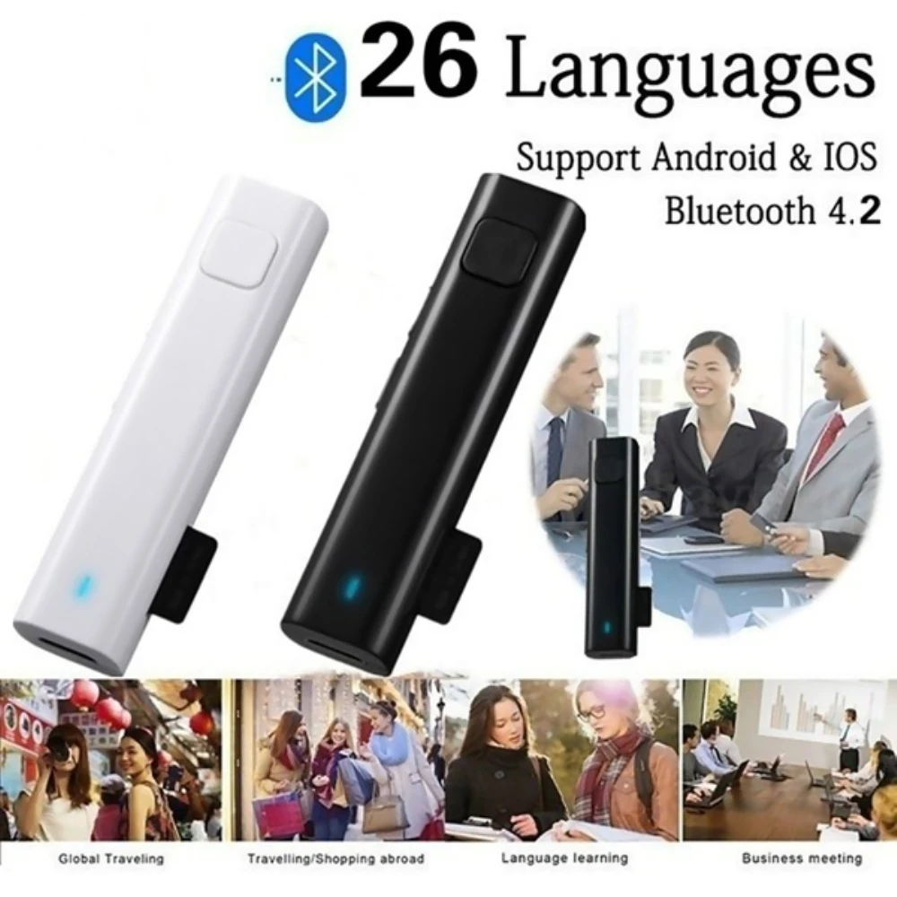 

2020 New Smart Voice Translation Stereo Headset Wireless Bluetooth Mini Translator 26 Languages Real Time