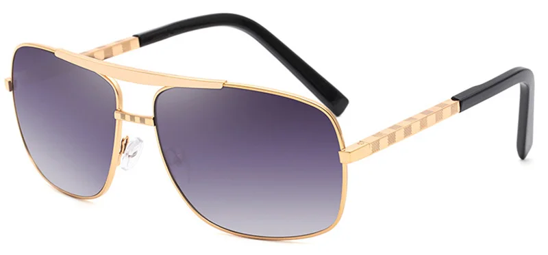 FEISHINI Brown Gradient Retro Square Sunglasses Men Brand Designer